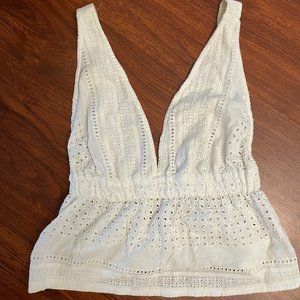 Pull & Bear White Summer Tank Top